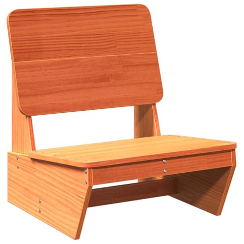 HEFZGDB Gartenstühle 2 STK. Wachsbraun 60x64x70,5 cm Massivholz Kiefer Balkon Stühle Gartenstuhl Loungesessel Wohnzimmer Camping Chair für Innenhof Terrasse Parks Balkon von HEFZGDB