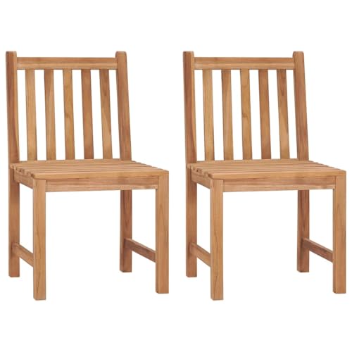 HEFZGDB Gartenstühle 2 STK. mit Kissen Massivholz Teak Campingstühle Campingstuhl Gartenstühle Armlehnstuhl für Innenhof Parks Terrasse Garten von HEFZGDB