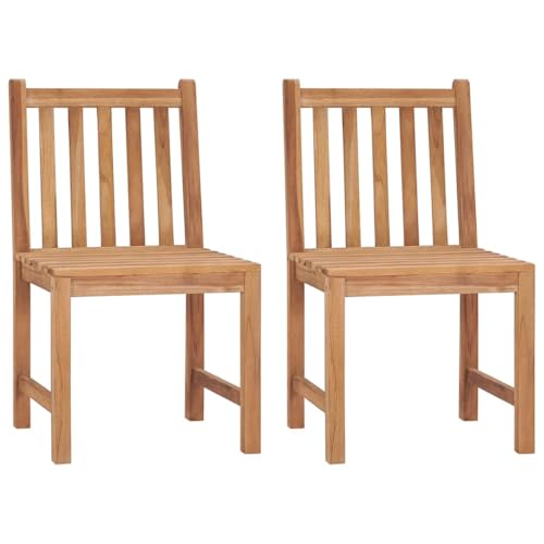 HEFZGDB Gartenstühle 2 STK. mit Kissen Massivholz Teak Campingstühle Campingstuhl Gartenstühle Armlehnstuhl für Innenhof Parks Terrasse Garten von HEFZGDB