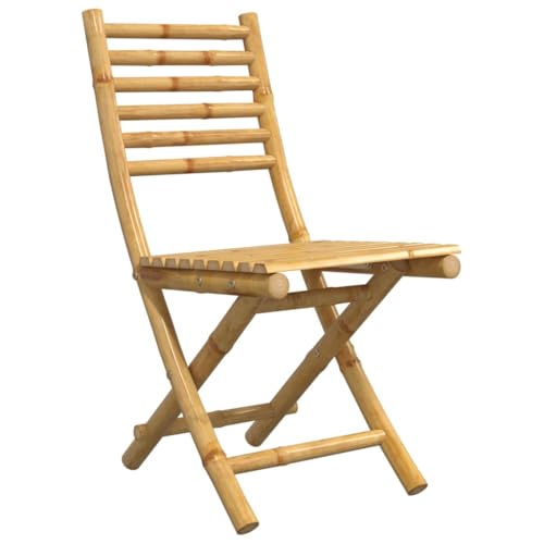 HEFZGDB Gartenstühle 4 STK. Klappbar 43x54x88 cm Bambus Kleiner Sessel Gartenstuhl Camping Chair Armlehnstuhl für Terrasse Balkon Parks Garten von HEFZGDB