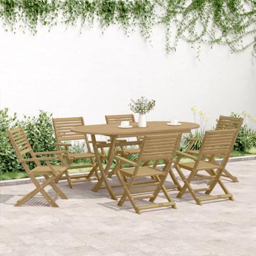 HEFZGDB Gartenstühle 8 STK. Klappbar 54,5x61,5x86,5cm Massivholz Akazie Campingstühle Gartenstuhl Essstühle Loungesessel Wohnzimmer für Garten Parks Terrasse Balkon von HEFZGDB