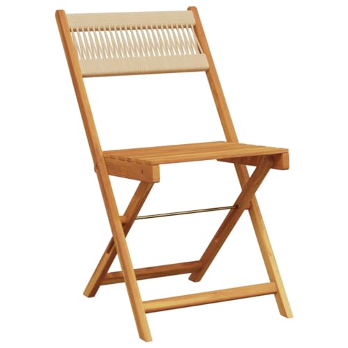 HEFZGDB Gartenstühle 8 STK. Klappbar Beige Massivholz Akazie Balkon Lounge Gartenstühle Loungesessel Wohnzimmer Camping Chair für Parks Innenhof Garten Balkon von HEFZGDB