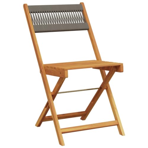 HEFZGDB Gartenstühle 8 STK. Klappbar Grau Massivholz Akazie Balkon Lounge Gartenstühle Loungesessel Wohnzimmer Camping Chair für Parks Innenhof Garten Balkon von HEFZGDB