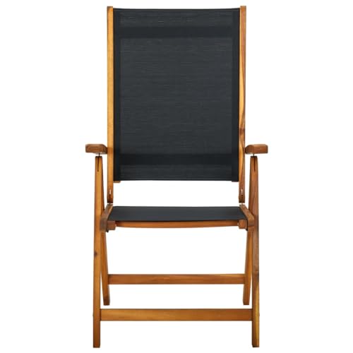 HEFZGDB Gartenstühle 8 STK. Klappbar Massivholz Akazie und Textilene Kleiner Hocker Gartenstühle Camping Chair Armlehnstuhl für Innenhof Garten Balkon Parks von HEFZGDB