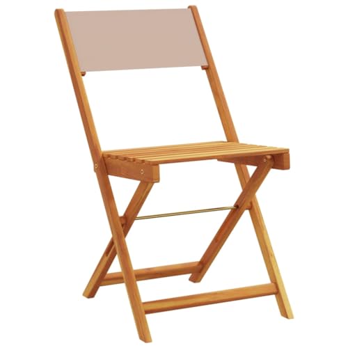 HEFZGDB Gartenstühle 8 STK. Klappbar Taupe Stoff und Massivholz Schtul Gartenstühle Essstühle Loungesessel Wohnzimmer für Parks Balkon Terrasse Garten von HEFZGDB