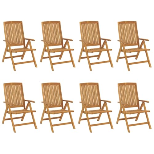HEFZGDB Gartenstühle mit Auflagen 8 STK. Massivholz Teak Kleiner Hocker Gartenstühle Essstühle Kleiner Sessel für Innenhof Parks Balkon Garten von HEFZGDB