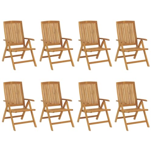 HEFZGDB Gartenstühle mit Auflagen 8 STK. Massivholz Teak Kleiner Hocker Gartenstühle Essstühle Kleiner Sessel für Innenhof Parks Balkon Garten von HEFZGDB