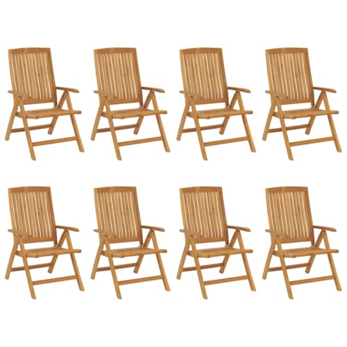 HEFZGDB Gartenstühle mit Auflagen 8 STK. Massivholz Teak Kleiner Hocker Gartenstühle Essstühle Kleiner Sessel für Innenhof Parks Balkon Garten von HEFZGDB