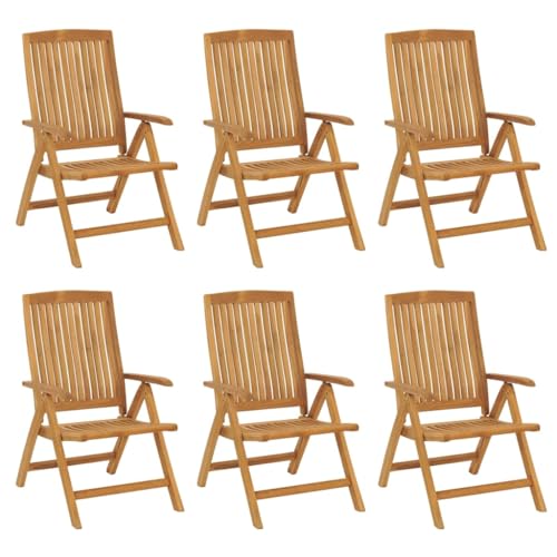 HEFZGDB Gartenstühle mit Kissen 6 STK. Massivholz Teak Kleiner Hocker Gartenstühle Essstühle Kleiner Sessel für Innenhof Parks Balkon Garten HEFZGDB Gartenstühle mit Kissen 6 STK. Massivholz Teak Kleiner Hocker Gartenstühle Essstühle Kleiner Sessel für Innenhof Parks Balkon Garten von HEFZGDB