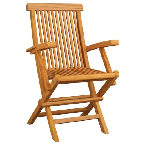 HEFZGDB Gartenstühle mit Taupe Kissen 3 STK. Massivholz Teak Campinghocker Campingstuhl Gartenstuhl Kleiner Hocker für Balkon Terrasse Innenhof Garten von HEFZGDB