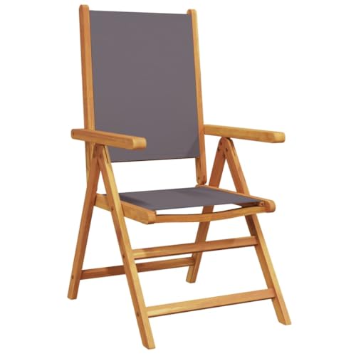 HEFZGDB Gartenstuhl Verstellbar 4 STK. Anthrazit Stoff und Massivholz Campingstühle Gartenstühle Essstühle Camping Chair für Terrasse Garten Innenhof Parks von HEFZGDB