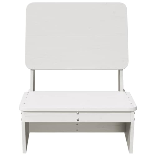 HEFZGDB Gartenstuhl Weiß 60x64x70,5 cm Massivholz Kiefer Balkon Stühle Gartenstuhl Loungesessel Wohnzimmer Camping Chair für Innenhof Terrasse Parks Balkon von HEFZGDB