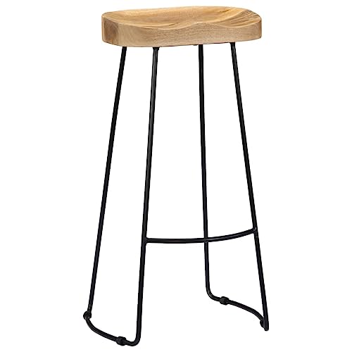 HEFZGDB Gavin Barhocker 2 STK. Massivholz Mango Stuhl Küche Esszimmerstühle Badhocker Modern Badezimmerhocker für Gaststätten Bars Café Wohnzimmer von HEFZGDB