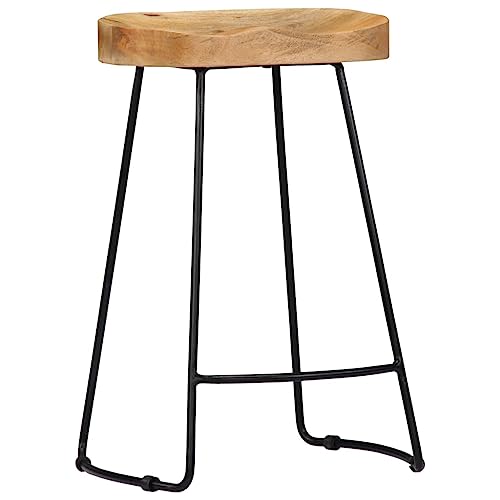 HEFZGDB Gavin Barhocker 2 STK. Massivholz Mango Stuhl Küche Esszimmerstühle Badhocker Modern Badezimmerhocker für Gaststätten Bars Café Wohnzimmer von HEFZGDB