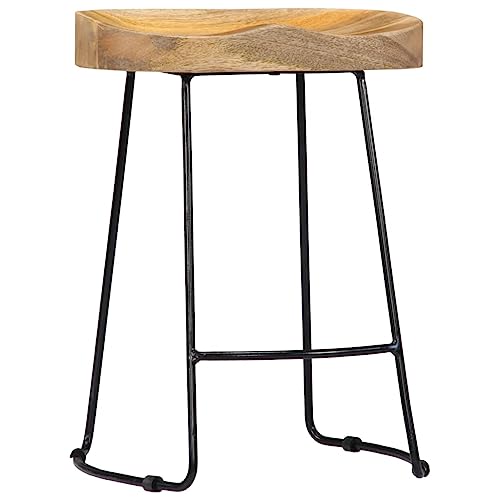 HEFZGDB Gavin Barhocker 2 STK. Massivholz Mango Stuhl Küche Esszimmerstühle Badhocker Modern Badezimmerhocker für Gaststätten Bars Café Wohnzimmer von HEFZGDB