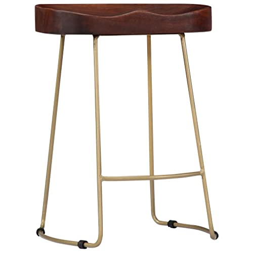 HEFZGDB Gavin Barhocker 2 STK. Massivholz Mango Stuhl Küche Esszimmerstühle Badhocker Modern Badezimmerhocker für Gaststätten Bars Café Wohnzimmer von HEFZGDB