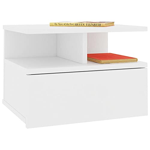 HEFZGDB Hängende Nachttische 2 STK. Weiß 40 x 31 x 27 cm Holzwerkstoff Nachtschränkchen Nachtschrank Konsolentisch Stubentisch für Wohnzimmer Schlafzimmer Hotel Gästezimmer von HEFZGDB