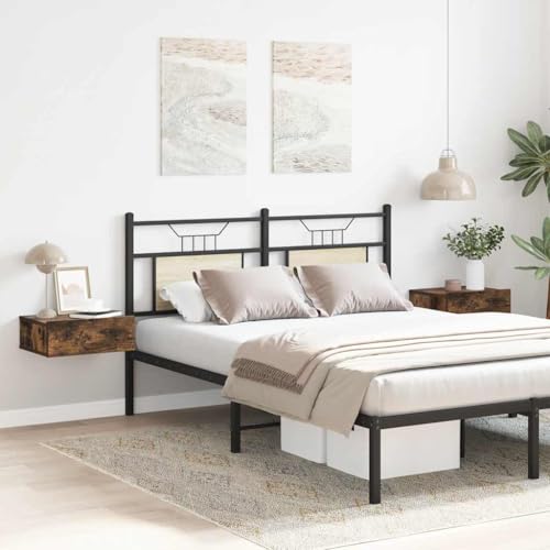 HEFZGDB Hängender Nachttisch 2Stk Räuchereiche 40x30x15cm Holzwerkstoff Nachtschränkchen Beistelltisch Bartisch Lowboard für Wohnzimmer Gästezimmer Schlafzimmer Hotel von HEFZGDB