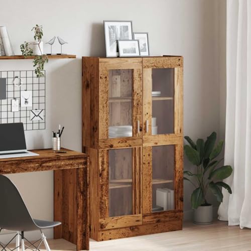 HEFZGDB Highboard Altholz-Optik 82,5x30,5x150 cm Holzwerkstoff Regal Schlafzimmer Cd Regal Aktenschrank Regale für Schlafzimmer Arbeitszimmer Wohnbereich Bibliothek von HEFZGDB