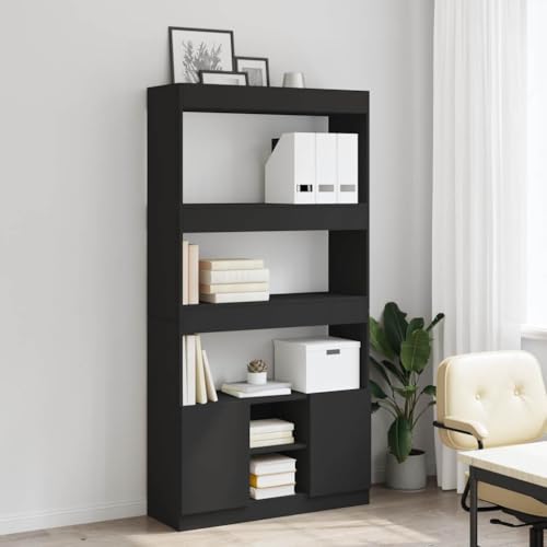 HEFZGDB Highboard Schwarz 92x33x180 cm Holzwerkstoff Allzweckschrank Cd Regal Mehrzweckschrank Apothekerschrank Küche für Wohnbereich Büro Schlafzimmer Bibliothek HEFZGDB Highboard Schwarz 92x33x180 cm Holzwerkstoff Allzweckschrank Cd Regal Mehrzweckschrank Apothekerschrank Küche für Wohnbereich Büro Schlafzimmer Bibliothek von HEFZGDB