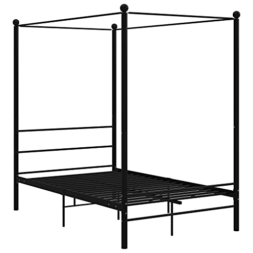 HEFZGDB Himmelbett Schwarz Metall 120x200 cm Double Bed Gästebett Familienbett Einzelbetten für Herberge Wohnbereich Gästezimmer Schlafzimmer HEFZGDB Himmelbett Schwarz Metall 120x200 cm Double Bed Gästebett Familienbett Einzelbetten für Herberge Wohnbereich Gästezimmer Schlafzimmer von HEFZGDB