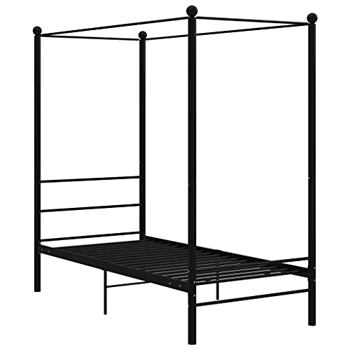 HEFZGDB Himmelbett Schwarz Metall 90x200 cm Ehebett Bettgestell Einzelbetten Doppelbett für Gästezimmer Schlafzimmer Herberge Wohnbereich HEFZGDB Himmelbett Schwarz Metall 90x200 cm Ehebett Bettgestell Einzelbetten Doppelbett für Gästezimmer Schlafzimmer Herberge Wohnbereich von HEFZGDB