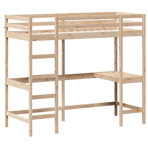 HEFZGDB Hochbett mit Schreibtisch 75x190 cm Massivholz Kiefer Single Bed Gästebett Doppelbett Bettrahmen für Herberge Schlafzimmer Gästezimmer Wohnbereich HEFZGDB Hochbett mit Schreibtisch 75x190 cm Massivholz Kiefer Single Bed Gästebett Doppelbett Bettrahmen für Herberge Schlafzimmer Gästezimmer Wohnbereich von HEFZGDB