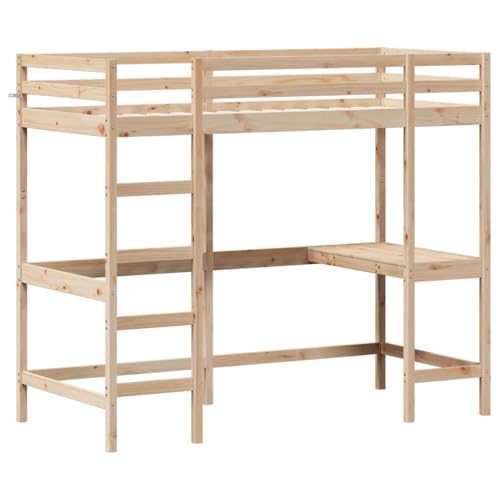 HEFZGDB Hochbett mit Schreibtisch 90x190 cm Massivholz Kiefer Single Bed Gästebett Doppelbett Bettrahmen für Herberge Schlafzimmer Gästezimmer Wohnbereich HEFZGDB Hochbett mit Schreibtisch 90x190 cm Massivholz Kiefer Single Bed Gästebett Doppelbett Bettrahmen für Herberge Schlafzimmer Gästezimmer Wohnbereich von HEFZGDB