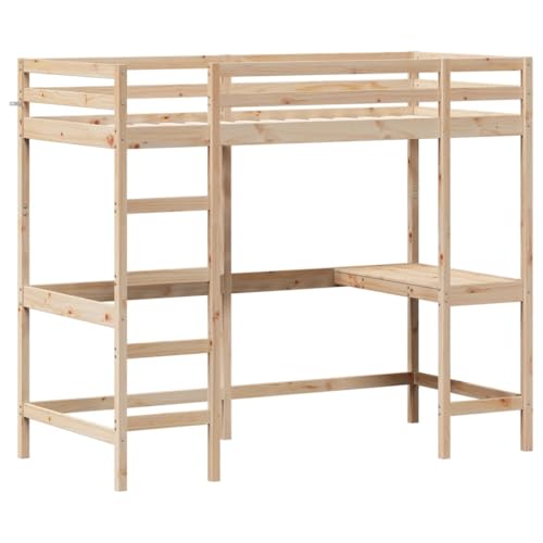 HEFZGDB Hochbett mit Schreibtisch 90x200 cm Massivholz Kiefer Single Bed Gästebett Doppelbett Bettrahmen für Herberge Schlafzimmer Gästezimmer Wohnbereich HEFZGDB Hochbett mit Schreibtisch 90x200 cm Massivholz Kiefer Single Bed Gästebett Doppelbett Bettrahmen für Herberge Schlafzimmer Gästezimmer Wohnbereich von HEFZGDB