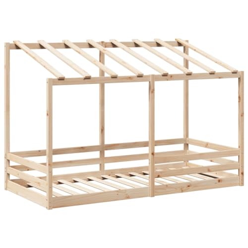 HEFZGDB Kinderbett mit Dach 90x200 cm Massivholz Kiefer Double Bed Gästebett Bed Frame Doppelbett für Wohnbereich Herberge Schlafzimmer Gästezimmer von HEFZGDB