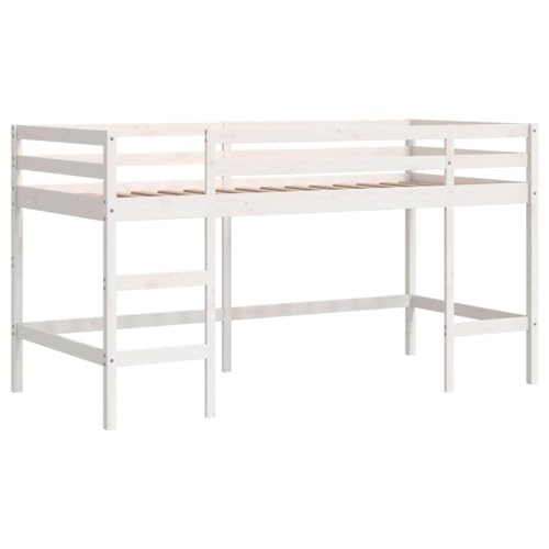 HEFZGDB Kinderhochbett mit Leiter 90x190 cm Massivholz Kiefer Single Bed Bettgestell Einzelbetten Einzelbett für Gästezimmer Herberge Wohnbereich Schlafzimmer von HEFZGDB