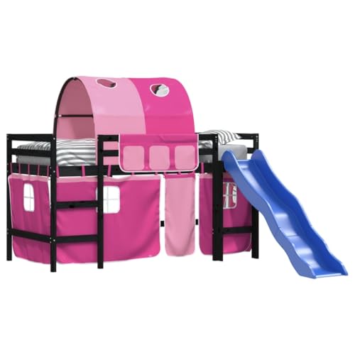 HEFZGDB Kinderhochbett mit Tunnel Rosa 90x190 cm Massivholz Kiefer Ehebett Gästebett Familienbett Single Bed für Wohnbereich Herberge Schlafzimmer Gästezimmer HEFZGDB Kinderhochbett mit Tunnel Rosa 90x190 cm Massivholz Kiefer Ehebett Gästebett Familienbett Single Bed für Wohnbereich Herberge Schlafzimmer Gästezimmer von HEFZGDB