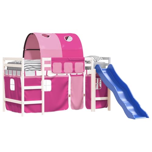 HEFZGDB Kinderhochbett mit Tunnel Rosa 90x200 cm Massivholz Kiefer Ehebett Gästebett Familienbett Single Bed für Wohnbereich Herberge Schlafzimmer Gästezimmer HEFZGDB Kinderhochbett mit Tunnel Rosa 90x200 cm Massivholz Kiefer Ehebett Gästebett Familienbett Single Bed für Wohnbereich Herberge Schlafzimmer Gästezimmer von HEFZGDB