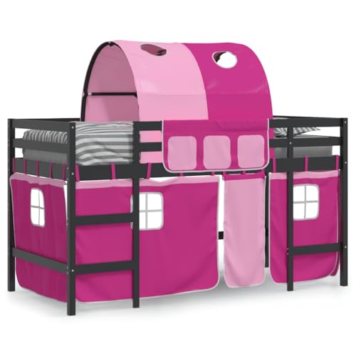 HEFZGDB Kinderhochbett mit Tunnel Rosa 90x200 cm Massivholz Kiefer Jugendbett Bettgestell Bed Frame Einzelbett für Schlafzimmer Wohnbereich Herberge Gästezimmer HEFZGDB Kinderhochbett mit Tunnel Rosa 90x200 cm Massivholz Kiefer Jugendbett Bettgestell Bed Frame Einzelbett für Schlafzimmer Wohnbereich Herberge Gästezimmer von HEFZGDB