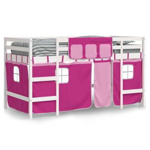 HEFZGDB Kinderhochbett mit Vorhängen Rosa 80x200 cm Massivholz Kiefer Bette Gästebett Bed Frame Doppelbett für Gästezimmer Schlafzimmer Wohnbereich Herberge HEFZGDB Kinderhochbett mit Vorhängen Rosa 80x200 cm Massivholz Kiefer Bette Gästebett Bed Frame Doppelbett für Gästezimmer Schlafzimmer Wohnbereich Herberge von HEFZGDB
