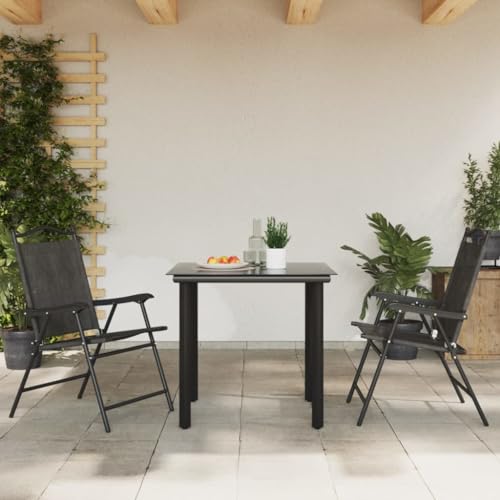 HEFZGDB Klappbare Gartenstühle 2 STK. Graumeliert Stahl und Textilene Balkon Stühle Campingstuhl Gartenstühle Kleiner Sessel für Garten Terrasse Balkon Parks von HEFZGDB
