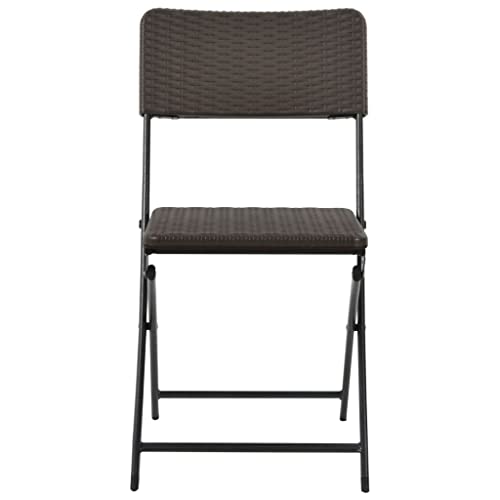 HEFZGDB Klappbare Gartenstühle 2 STK. HDPE und Stahl Braun Balkon Lounge Campingstuhl Gartenstühle Essstuhl für Innenhof Garten Parks Balkon von HEFZGDB
