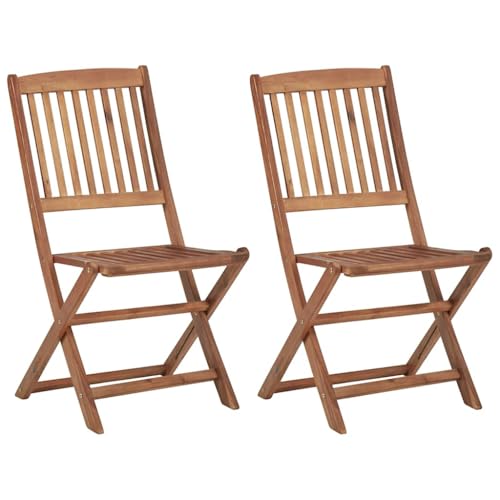 HEFZGDB Klappbare Gartenstühle 2 STK. mit Kissen Massivholz Akazie Balkonstuhl Gartenstuhl Loungesessel Wohnzimmer Seselstuhl Wohnzimmer für Parks Innenhof Balkon Garten HEFZGDB Klappbare Gartenstühle 2 STK. mit Kissen Massivholz Akazie Balkonstuhl Gartenstuhl Loungesessel Wohnzimmer Seselstuhl Wohnzimmer für Parks Innenhof Balkon Garten von HEFZGDB