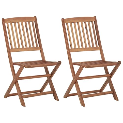 HEFZGDB Klappbare Gartenstühle 2 STK. mit Kissen Massivholz Akazie Balkonstuhl Gartenstuhl Loungesessel Wohnzimmer Seselstuhl Wohnzimmer für Parks Innenhof Balkon Garten HEFZGDB Klappbare Gartenstühle 2 STK. mit Kissen Massivholz Akazie Balkonstuhl Gartenstuhl Loungesessel Wohnzimmer Seselstuhl Wohnzimmer für Parks Innenhof Balkon Garten von HEFZGDB