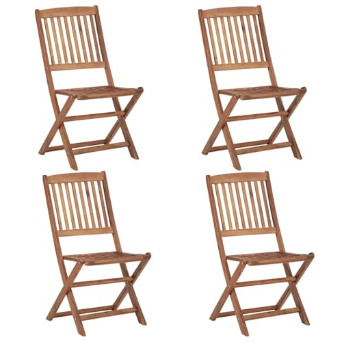 HEFZGDB Klappbare Gartenstühle 4 STK. mit Kissen Massivholz Akazie Balkonstuhl Gartenstuhl Loungesessel Wohnzimmer Seselstuhl Wohnzimmer für Parks Innenhof Balkon Garten HEFZGDB Klappbare Gartenstühle 4 STK. mit Kissen Massivholz Akazie Balkonstuhl Gartenstuhl Loungesessel Wohnzimmer Seselstuhl Wohnzimmer für Parks Innenhof Balkon Garten von HEFZGDB