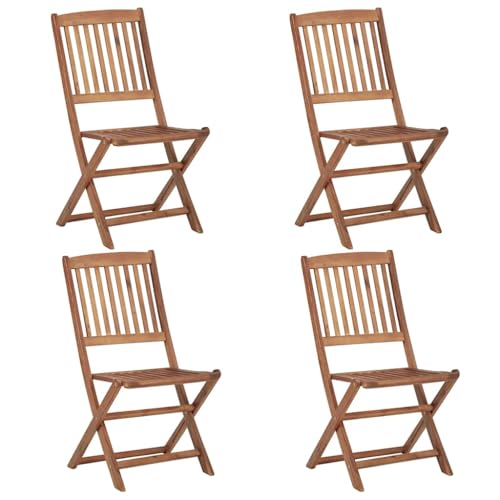 HEFZGDB Klappbare Gartenstühle 4 STK. mit Kissen Massivholz Akazie Balkonstuhl Gartenstuhl Loungesessel Wohnzimmer Seselstuhl Wohnzimmer für Parks Innenhof Balkon Garten HEFZGDB Klappbare Gartenstühle 4 STK. mit Kissen Massivholz Akazie Balkonstuhl Gartenstuhl Loungesessel Wohnzimmer Seselstuhl Wohnzimmer für Parks Innenhof Balkon Garten von HEFZGDB