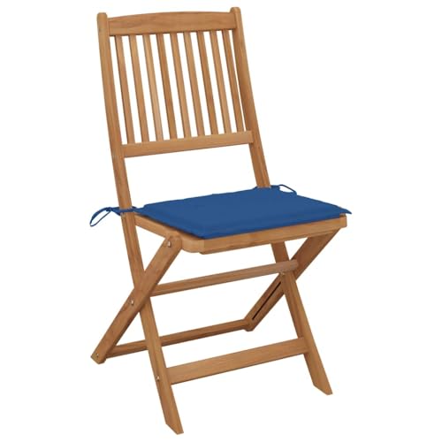 HEFZGDB Klappbare Gartenstühle 6 STK. mit Kissen Massivholz Akazie Campinghocker Campingstuhl Gartenstuhl Kleiner Hocker für Balkon Parks Innenhof Terrasse von HEFZGDB