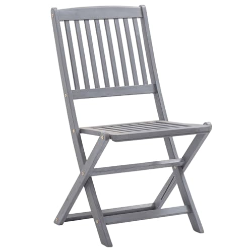 HEFZGDB Klappbare Gartenstühle 8 STK. mit Kissen Massivholz Akazie Balkon Stühle Campingstuhl Loungesessel Wohnzimmer Gartensessel für Parks Garten Balkon Innenhof von HEFZGDB