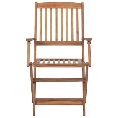 HEFZGDB Klappbare Gartenstühle 8 STK. mit Kissen Massivholz Akazie Campinghocker Campingstuhl Gartenstuhl Kleiner Hocker für Balkon Parks Innenhof Terrasse von HEFZGDB
