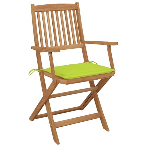 HEFZGDB Klappbare Gartenstühle 8 STK. mit Kissen Massivholz Akazie Campinghocker Campingstuhl Gartenstuhl Kleiner Hocker für Balkon Parks Innenhof Terrasse von HEFZGDB