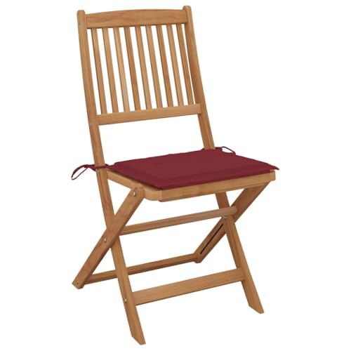 HEFZGDB Klappbare Gartenstühle 8 STK. mit Kissen Massivholz Akazie Campinghocker Campingstuhl Gartenstuhl Kleiner Hocker für Balkon Parks Innenhof Terrasse von HEFZGDB