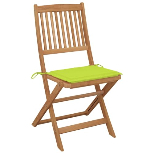 HEFZGDB Klappbare Gartenstühle 8 STK. mit Kissen Massivholz Akazie Campinghocker Campingstuhl Gartenstuhl Kleiner Hocker für Balkon Parks Innenhof Terrasse von HEFZGDB