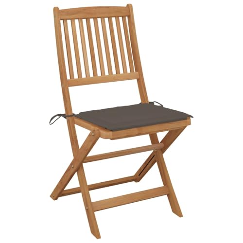 HEFZGDB Klappbare Gartenstühle 8 STK. mit Kissen Massivholz Akazie Campinghocker Campingstuhl Gartenstuhl Kleiner Hocker für Balkon Parks Innenhof Terrasse von HEFZGDB