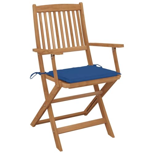 HEFZGDB Klappbare Gartenstühle 8 STK. mit Kissen Massivholz Akazie Campinghocker Campingstuhl Gartenstuhl Kleiner Hocker für Balkon Parks Innenhof Terrasse von HEFZGDB