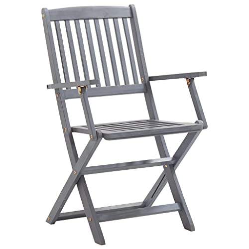HEFZGDB Klappbare Gartenstühle 8 STK. mit Kissen Massivholz Akazie Campinghocker Gartenstühle Essstühle Essstuhl für Terrasse Balkon Parks Innenhof von HEFZGDB